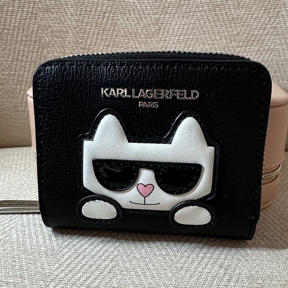 Karl Lagerfeld Black and White Cat Wallet - Picture 1 of 10